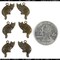 Chocolate Brown Plated Brass Sitting Cat Charms - Three Sets of Two Facing Each Other - RB-C60